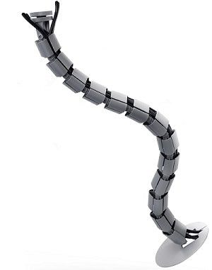 Silver Cable Spine for organising cables under desk