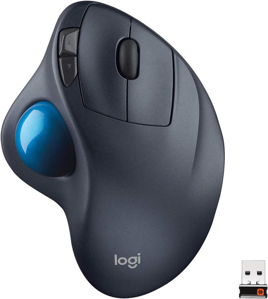 graphite mouse with blue ball