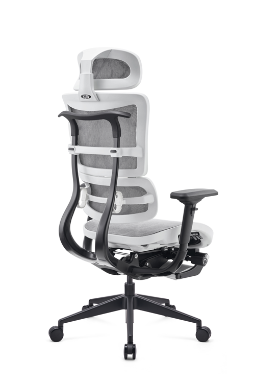 White office chair with black frame on a white background