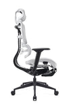 Ergonomic mesh office chair with adjustable armrests on a white background
