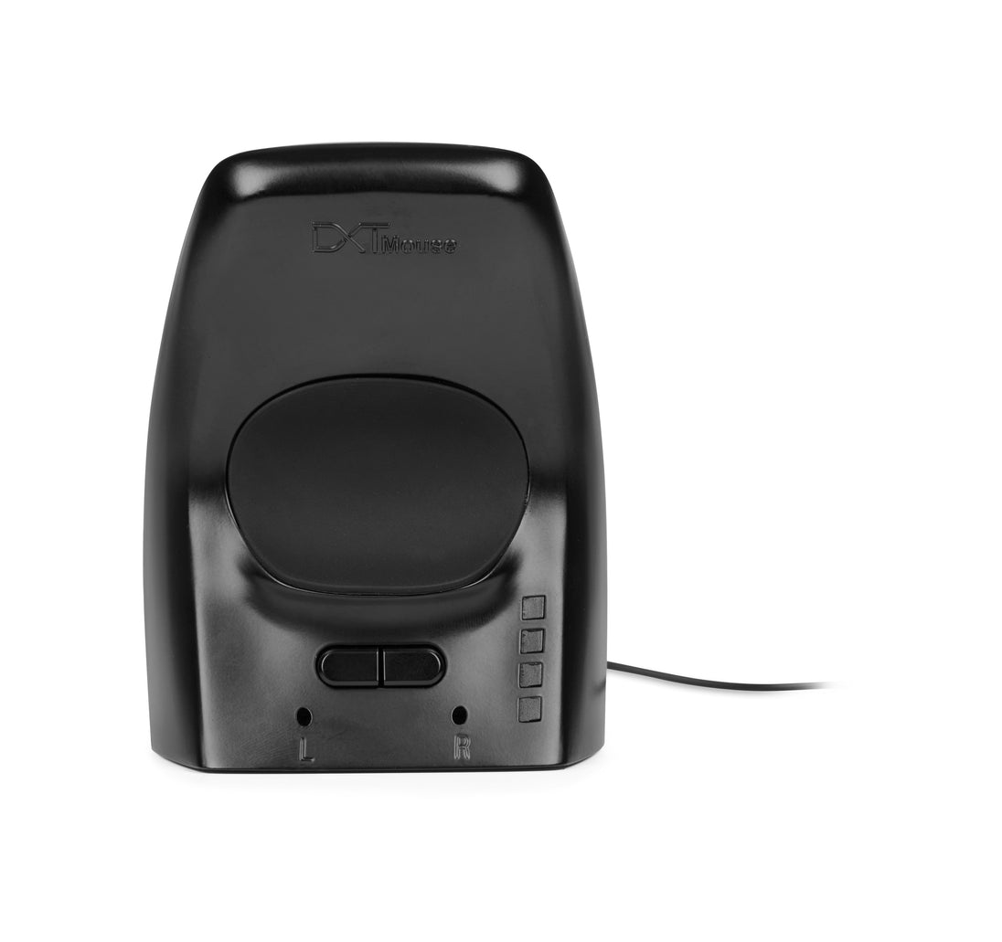 image showing rear size of the dxt3 vertical mouse with switch to change between left and right handed use