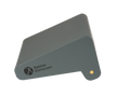 A grey Bakker Elkhuizen footrest with branding on the top surface, designed for office chairs.