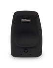 rear of dxt mouse showing logo and button to switch between left and right handed use