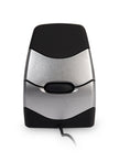 black vertical mouse with silver buttons
