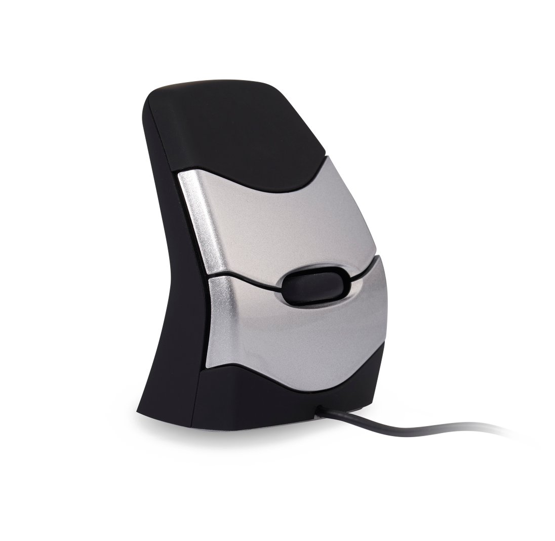 dxt2 vertical ambidextrous mouse with silver buttons