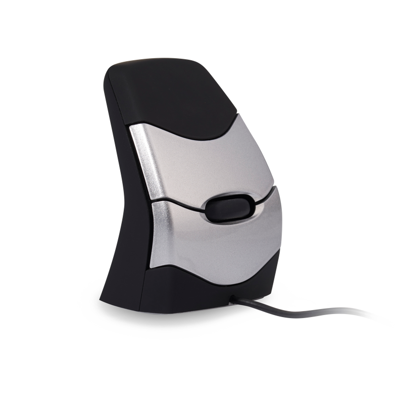 dxt2 vertical ambidextrous mouse with silver buttons