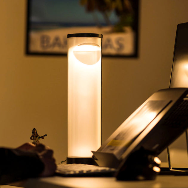 office setting with light on desk