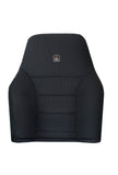 A black Ergochair ErgoDriver back support for vehicles, featuring a memory foam layer and 3D spacer fabric.