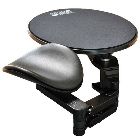 black ergorest arm support with in-built mouse pad
