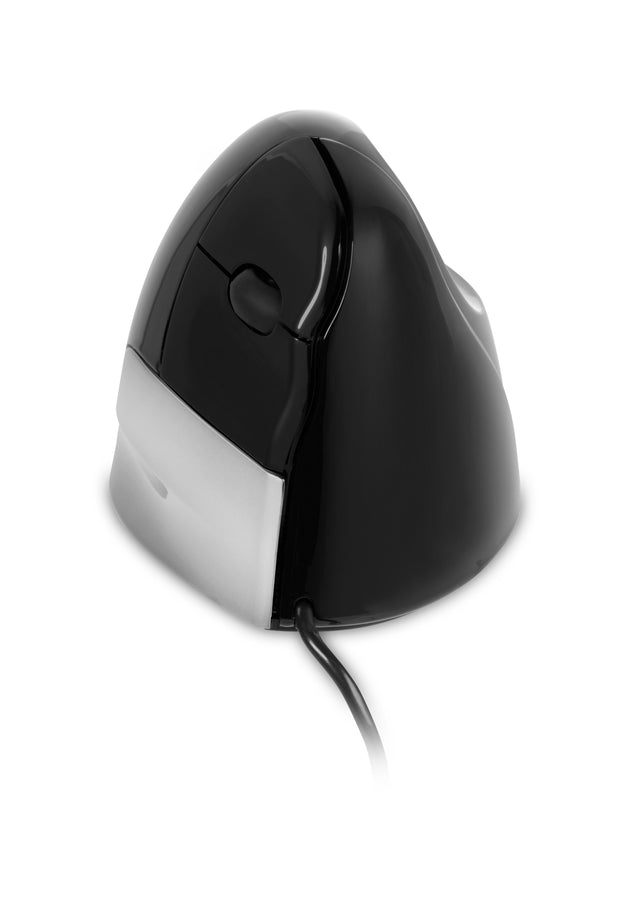 black and silver ergonomic vertical mouse