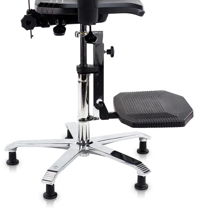 black footboard attached on to office chair