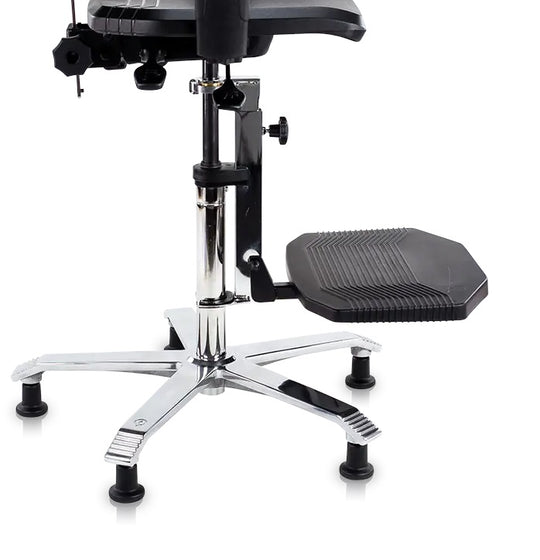 black footboard attached on to office chair
