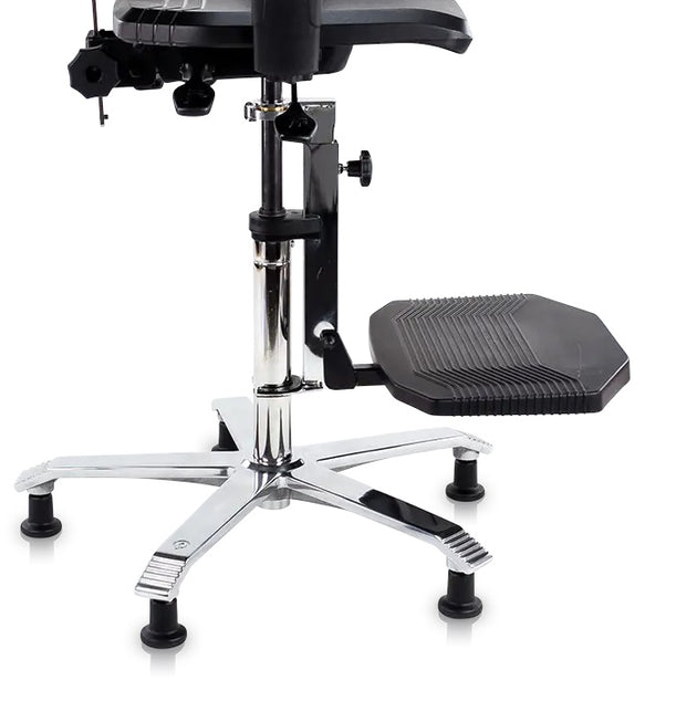 black footboard attached on to office chair