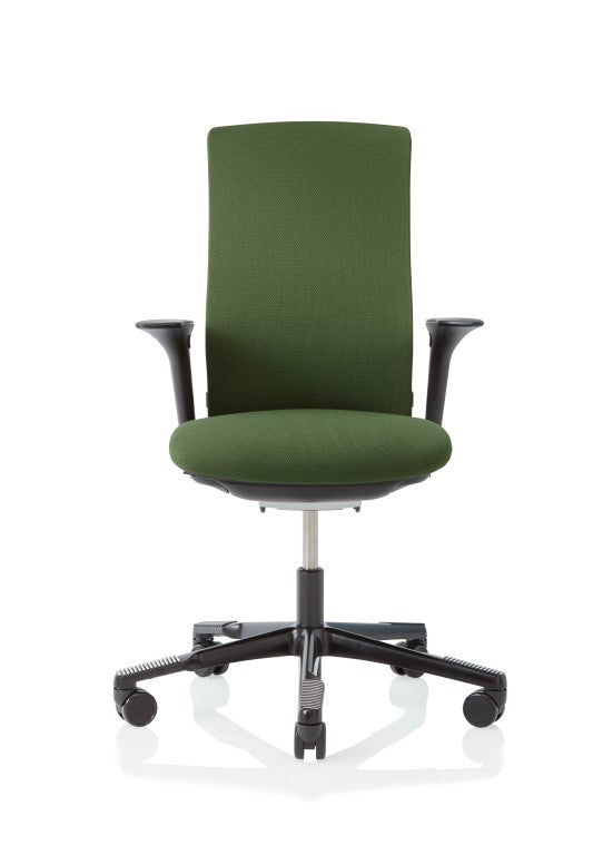 Green office chair on a white background