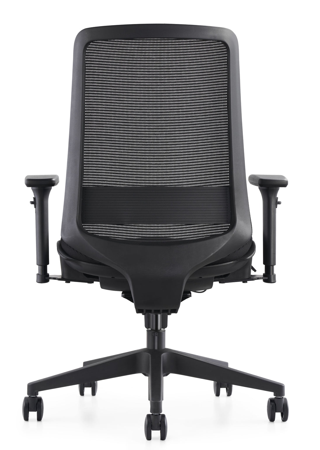 rear view of c19 mesh chair showing lumbar support