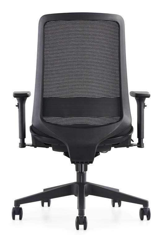 rear view of c19 mesh chair showing lumbar support