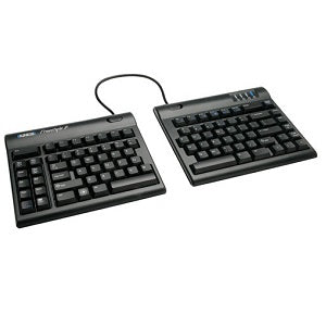 lack kinesis split keyboard with detachable wired between the two halves