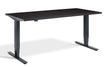 Black adjustable desk on a white background