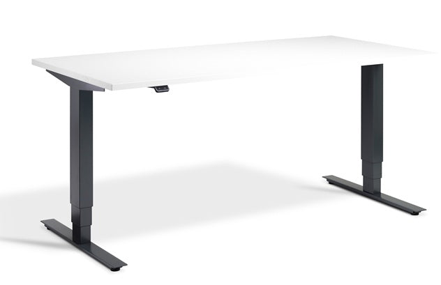 White desk with anthracitelegs on a white background