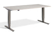 White desk with adjustable legs on a white background