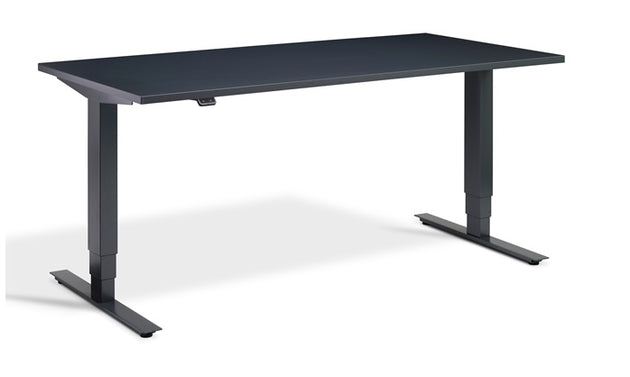 anthracite adjustable desk on a white background