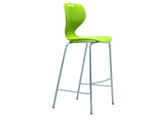 Green bar stool with a white background