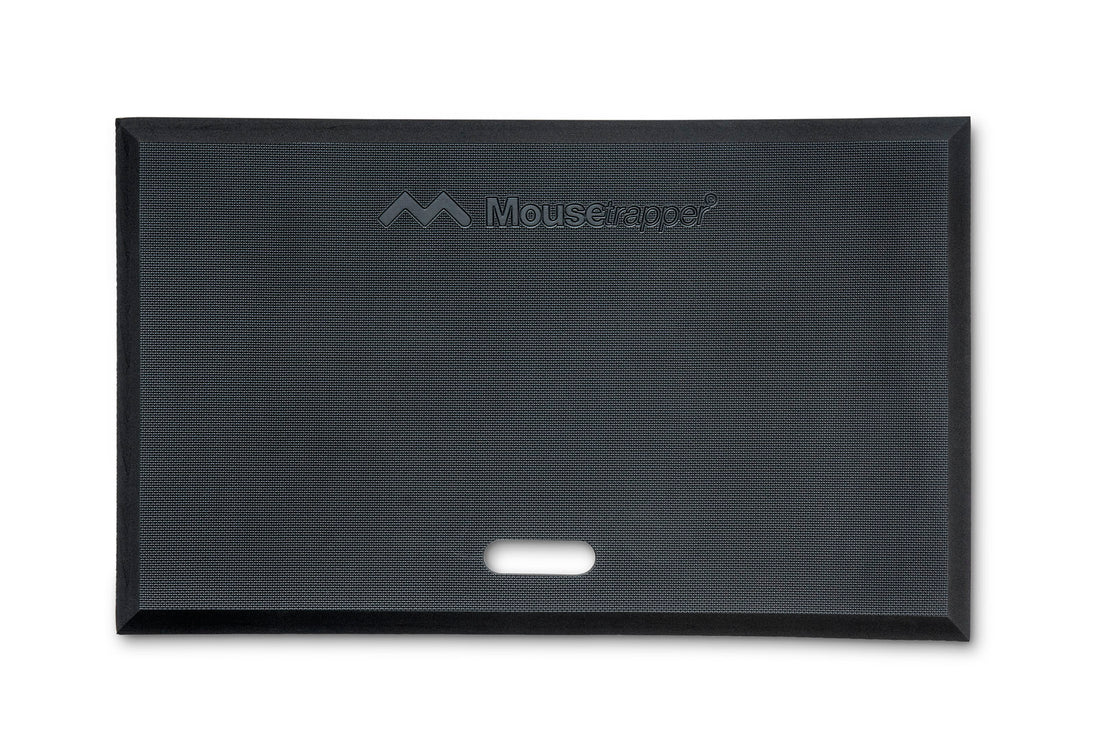 black cushioned mat for standing on