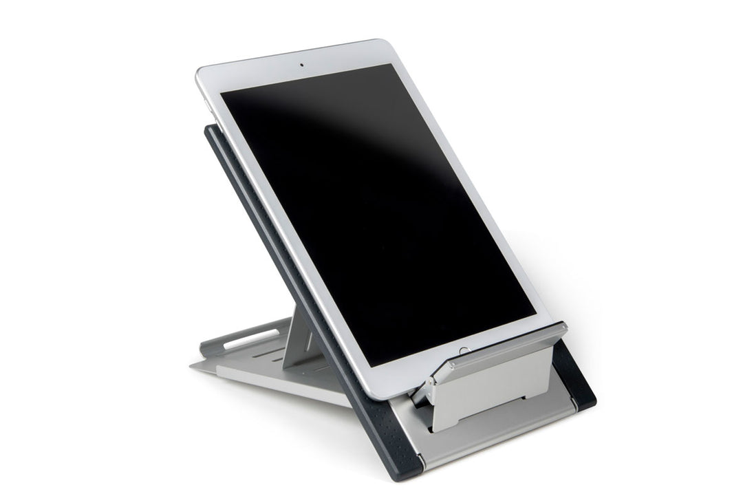 tablet on mousetrapper expandable laptop stand