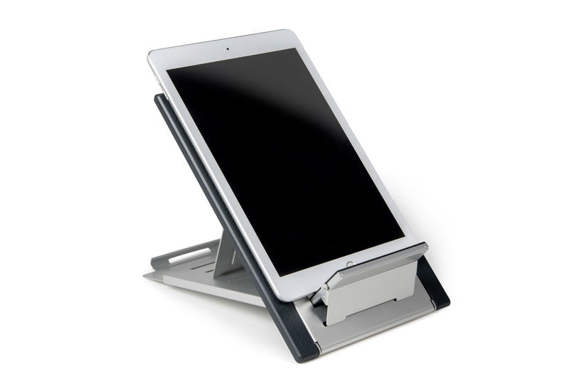tablet on mousetrapper expandable laptop stand