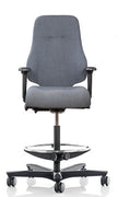 grey draughtsman chair with armrests and footring