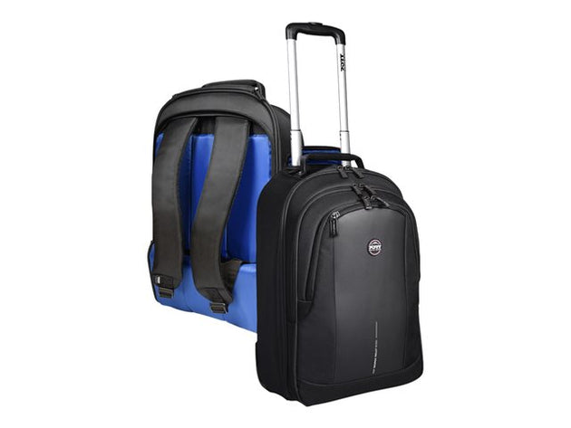 image showing both the front and reverse of the port design chicago laptop trolley and backpack