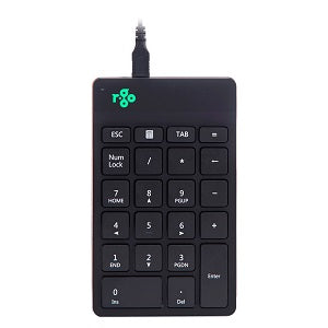 Black R-Go Numeric Keypad with white lettering and visible logo