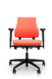 rh axia 3121 low back ergonomic office chair in orange with armrests and 5 point base
