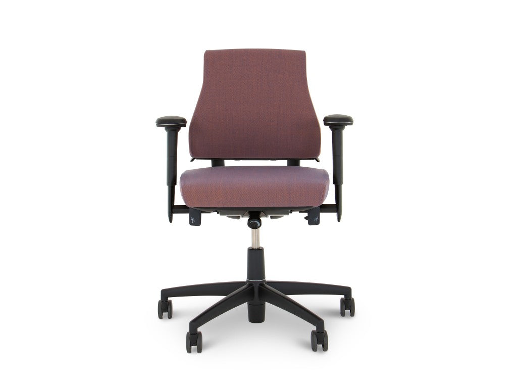 rh axia 3121 low back office chair with armrests and 5 point base