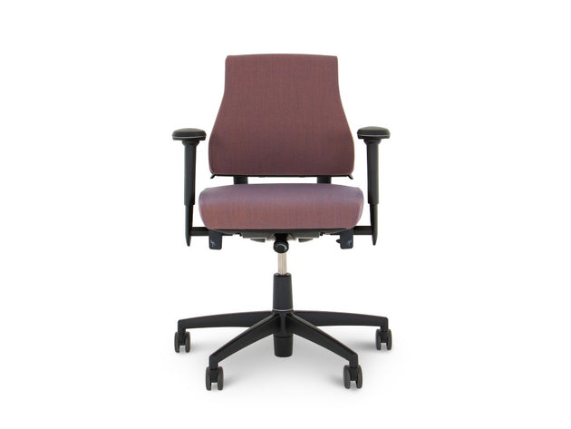 rh axia 3121 low back office chair with armrests and 5 point base