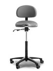 rh support 4501 shown from front with grey fabric seat and backrest and 5 point base in black aluminium