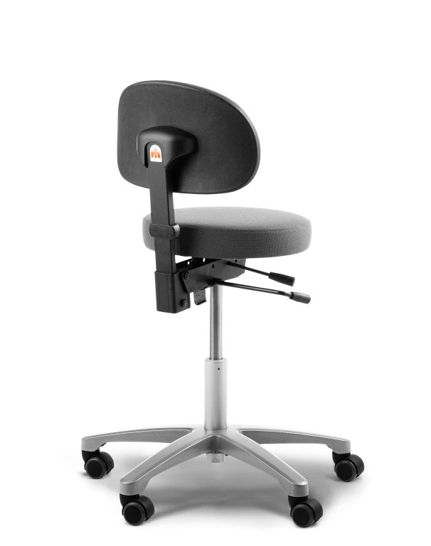 rh support 4511 stool chair, shown from rear with levers visible