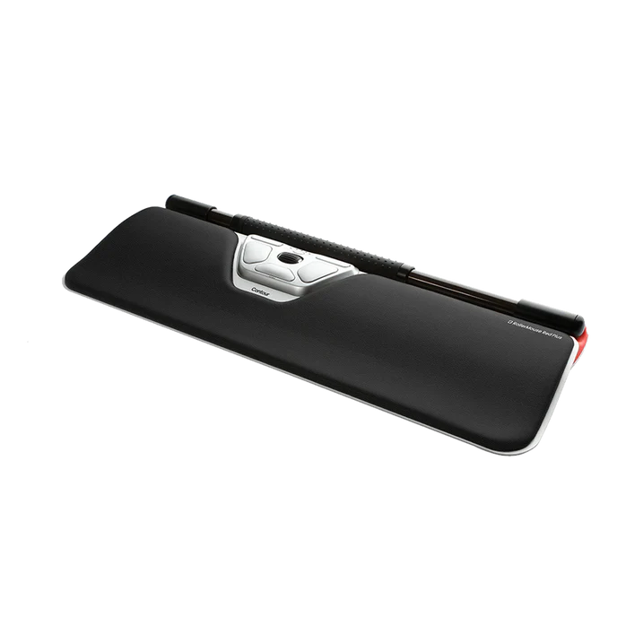 image showing rollermouse red plus with black padded wrist support and red trim