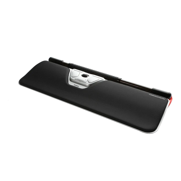 image showing rollermouse red plus with black padded wrist support and red trim