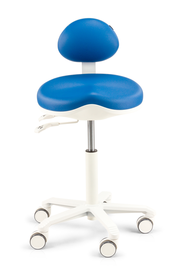 front view of score apical, blue vinyl and white base