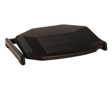 black height adjustable footrest platform