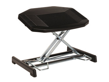 Height adjustable  footrest with a black  top.