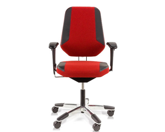 red and black score maxxline bariatric chair with polished aluminium base