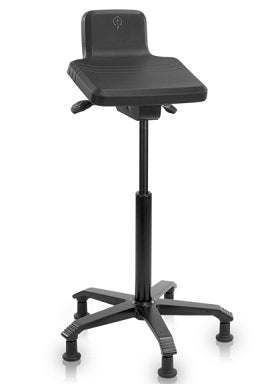 black PU sit stand stool with 5 point base
