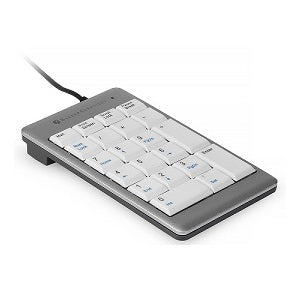 silver numeric keypad with white keys 