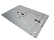 A silver laptop stand with multiple adjustment levels and a built-in document holder, marked with the brand Uprise.