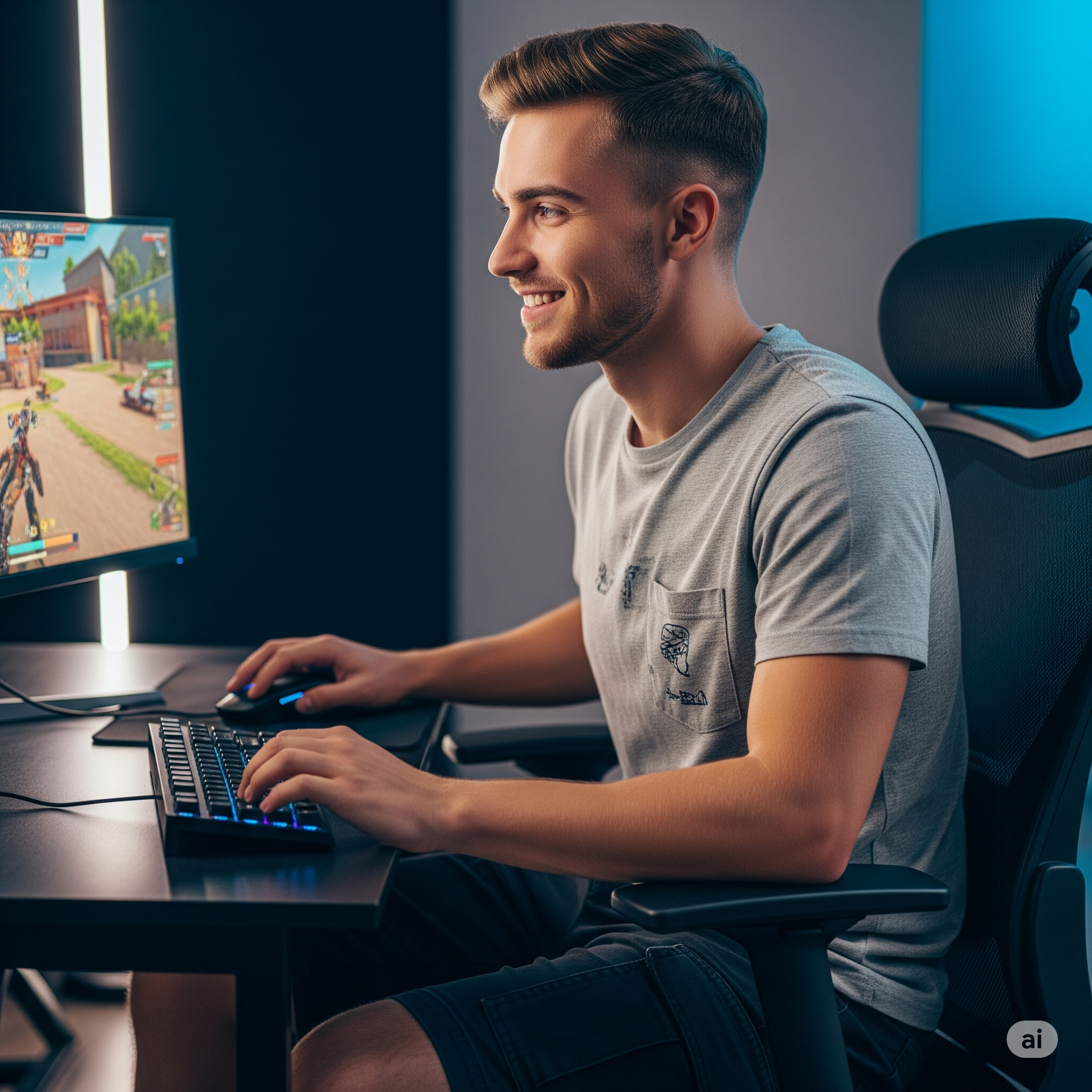 Lundia Gaming Chairs - man on gaming chair playing video games