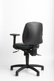 Black ergonomic office chair on a white background