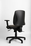 black ergonomic office chair on a white background
