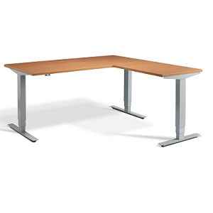 Advance Corner Sit- Stand Desk Silver